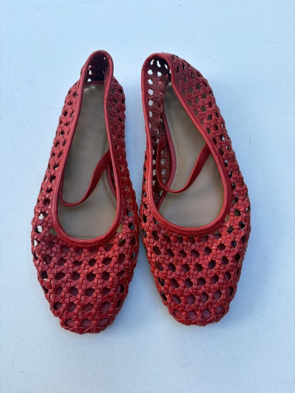 Madewell Greta Red Woven Flat Ballet Shoes Size 5.5
